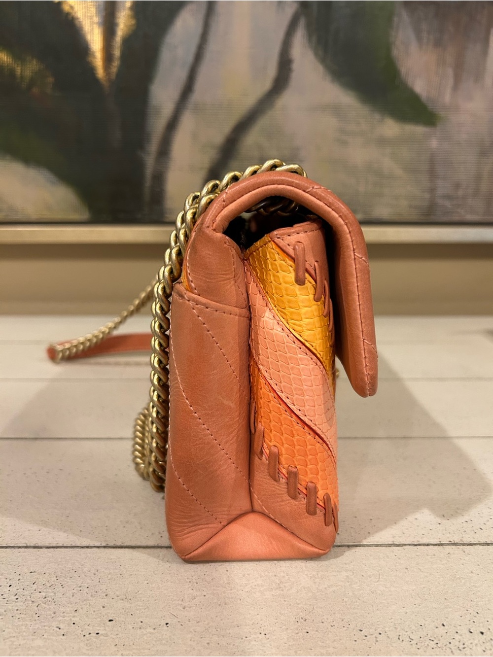 Chanel Python Chevron Flap Bag - Picture 5 of 15